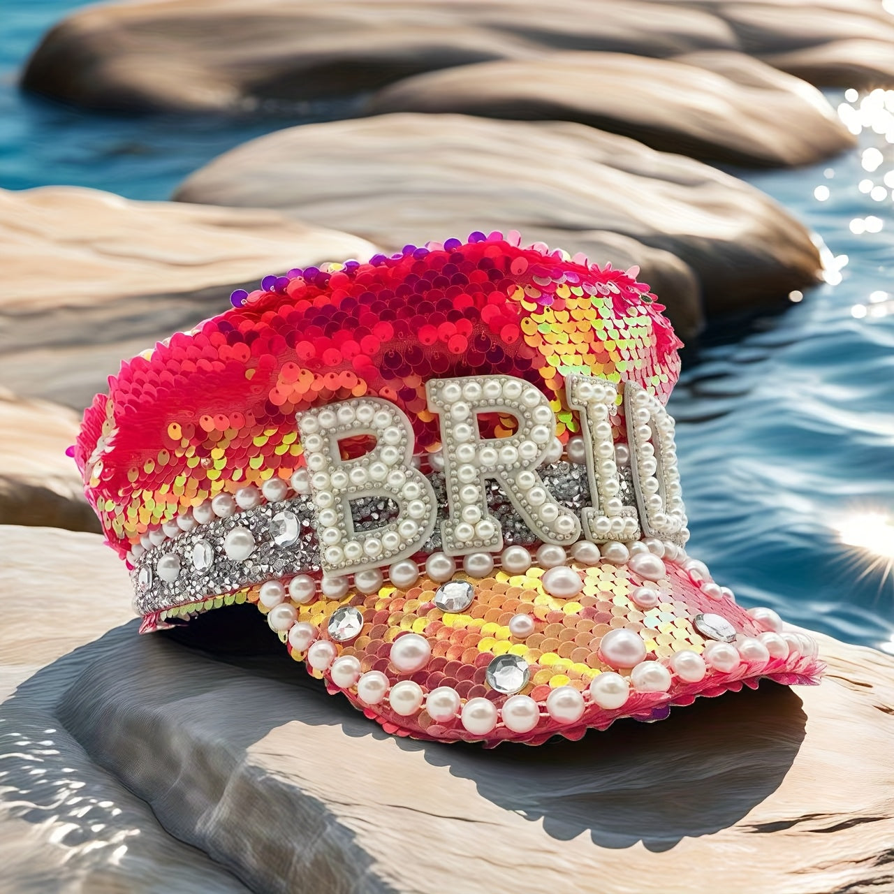 HONGLUAN Sparkling Rhinestone  Bridal Captain Hat