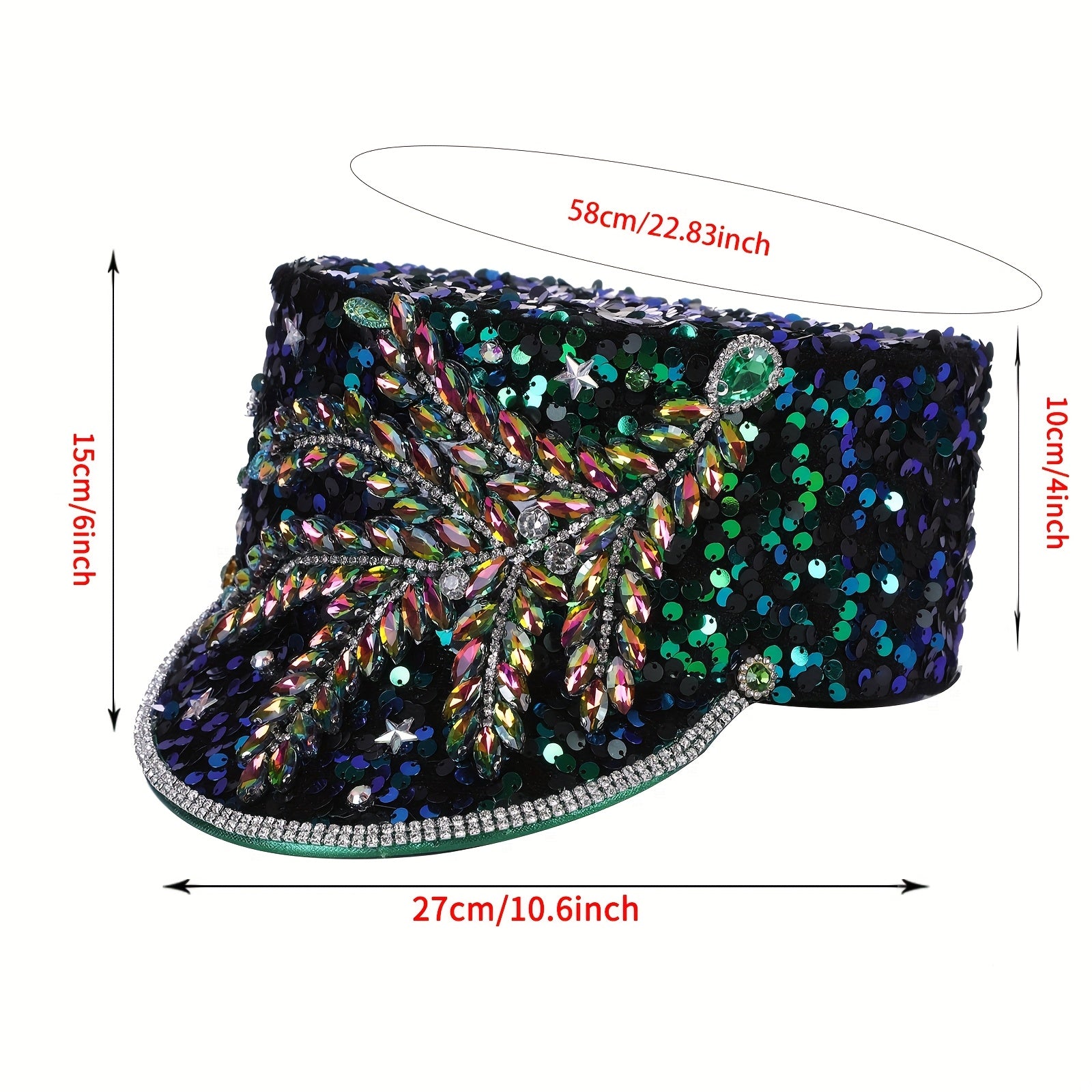 Luxurious Velvet Sequin Captain Hat