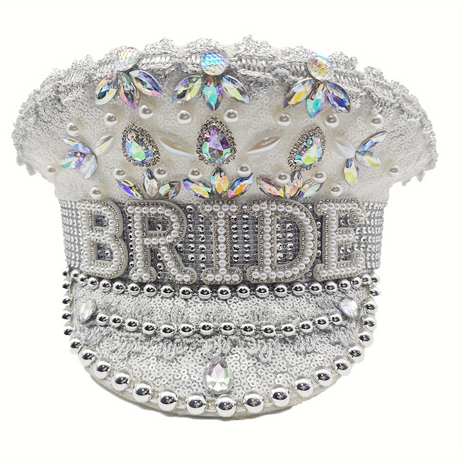 Elegant White Sparkling Bride's  Hat