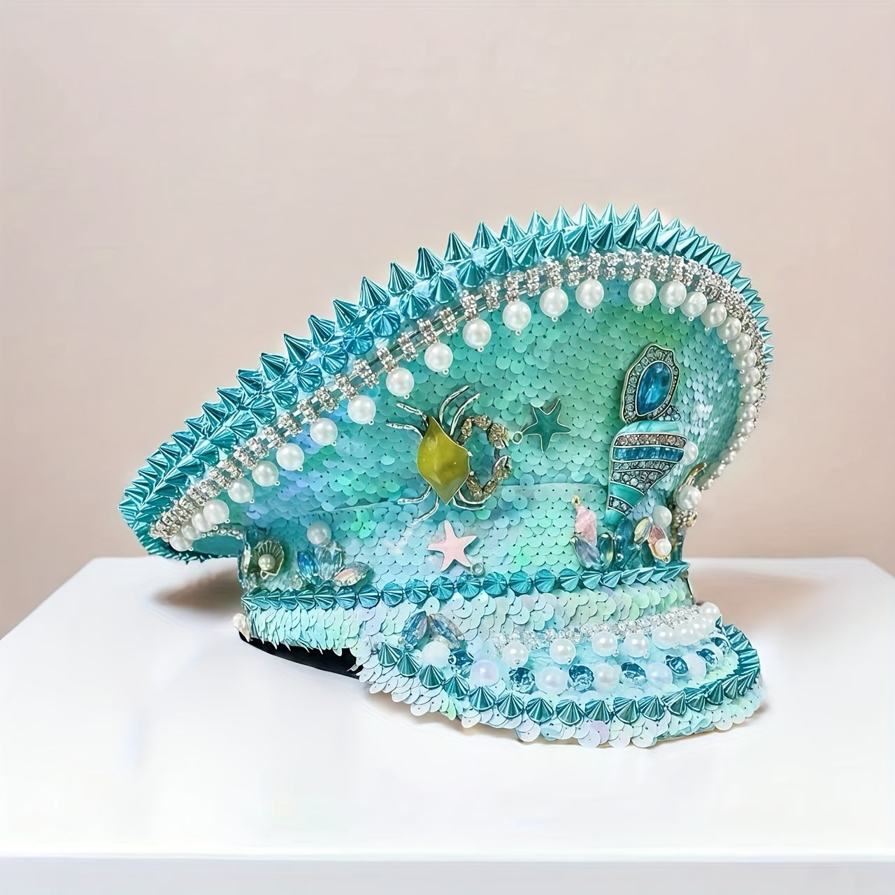 Glittering Rhinestone Captain's Hat