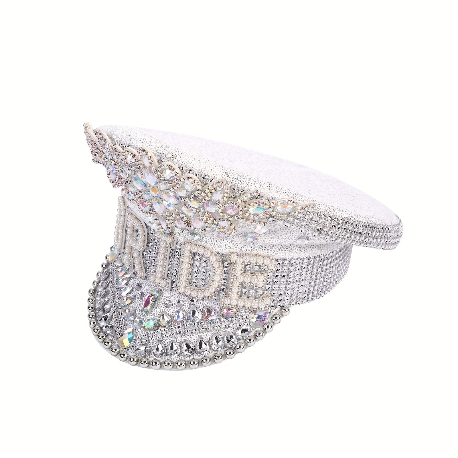 Elegant White Sparkling Bride's  Hat