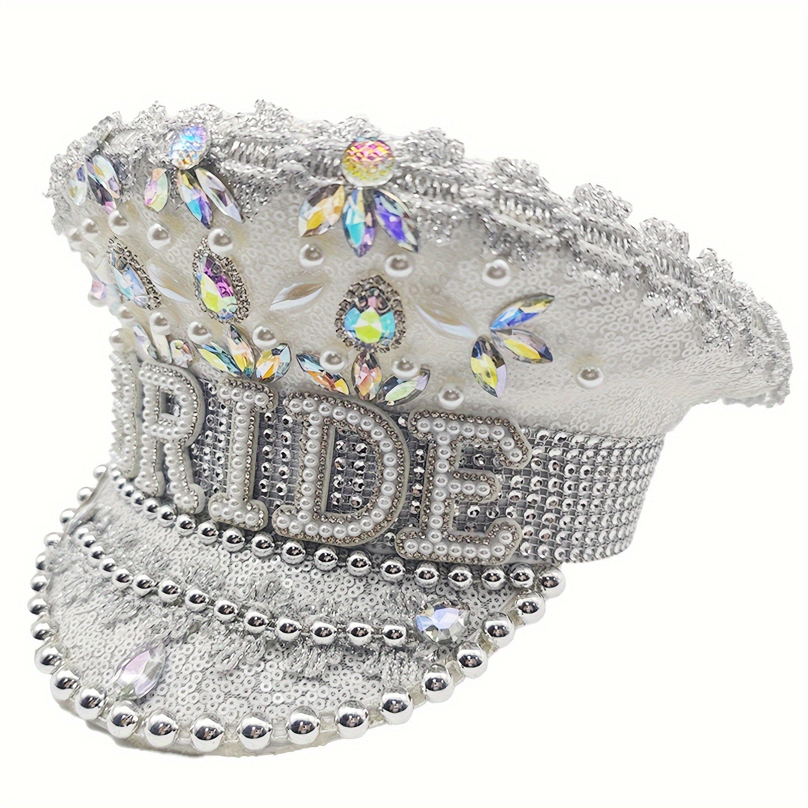 Elegant White Sparkling Bride's  Hat
