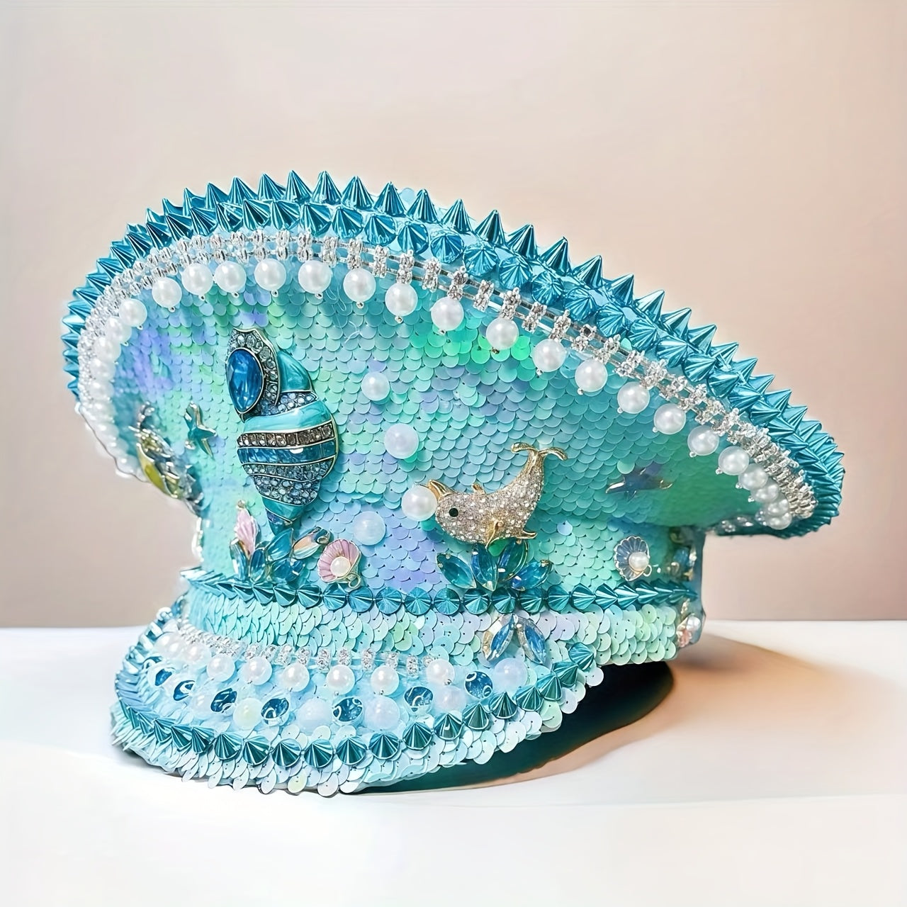 Glittering Rhinestone Captain's Hat