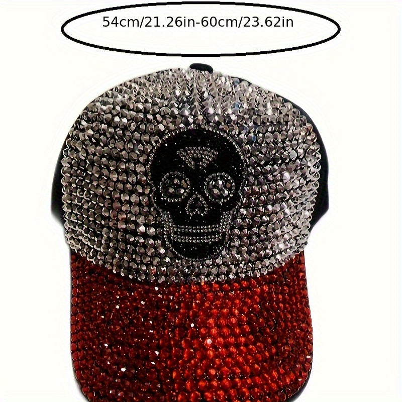 Skull Rhinestone Embellished Baseball Cap