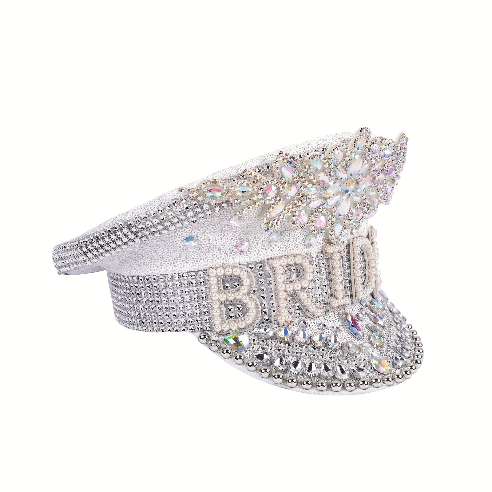 Elegant White Sparkling Bride's  Hat