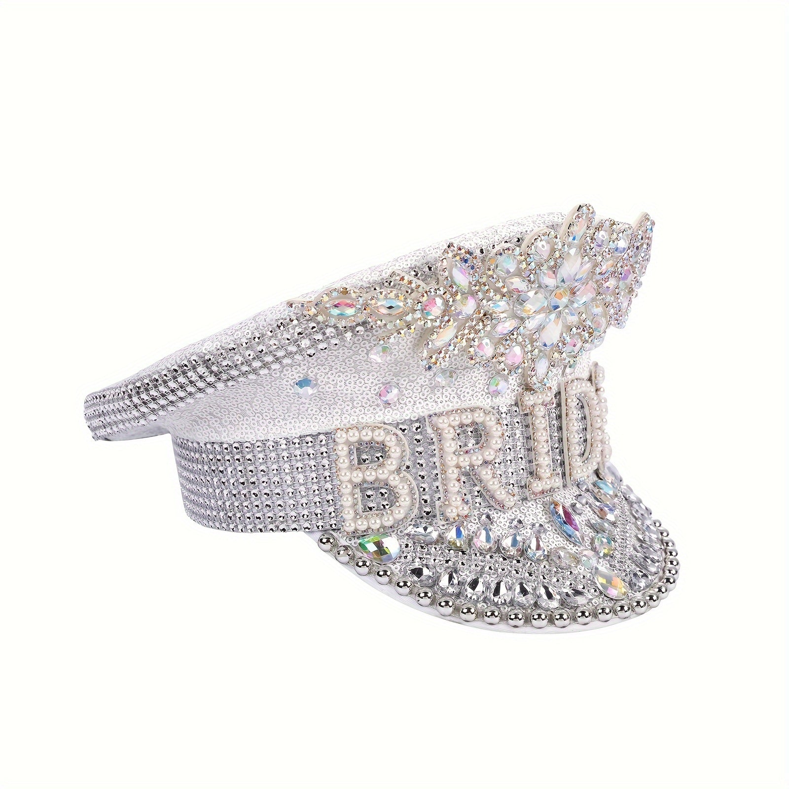 Elegant White Sparkling Bride's  Hat