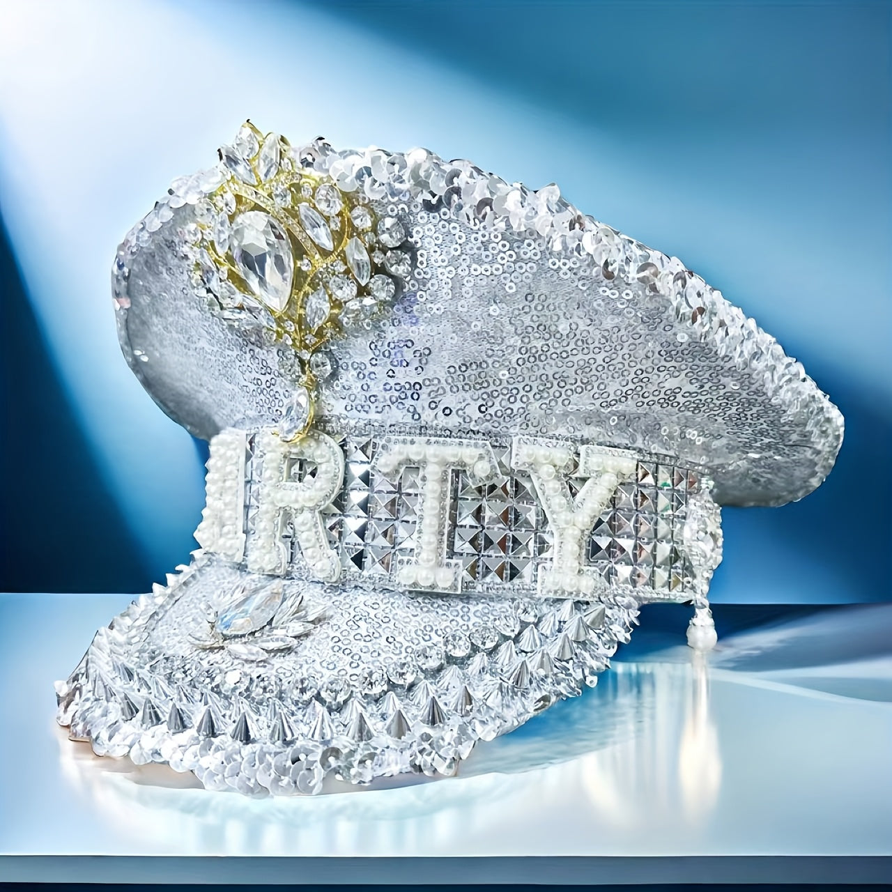 Silvery Sequin Festival Captain's Hat