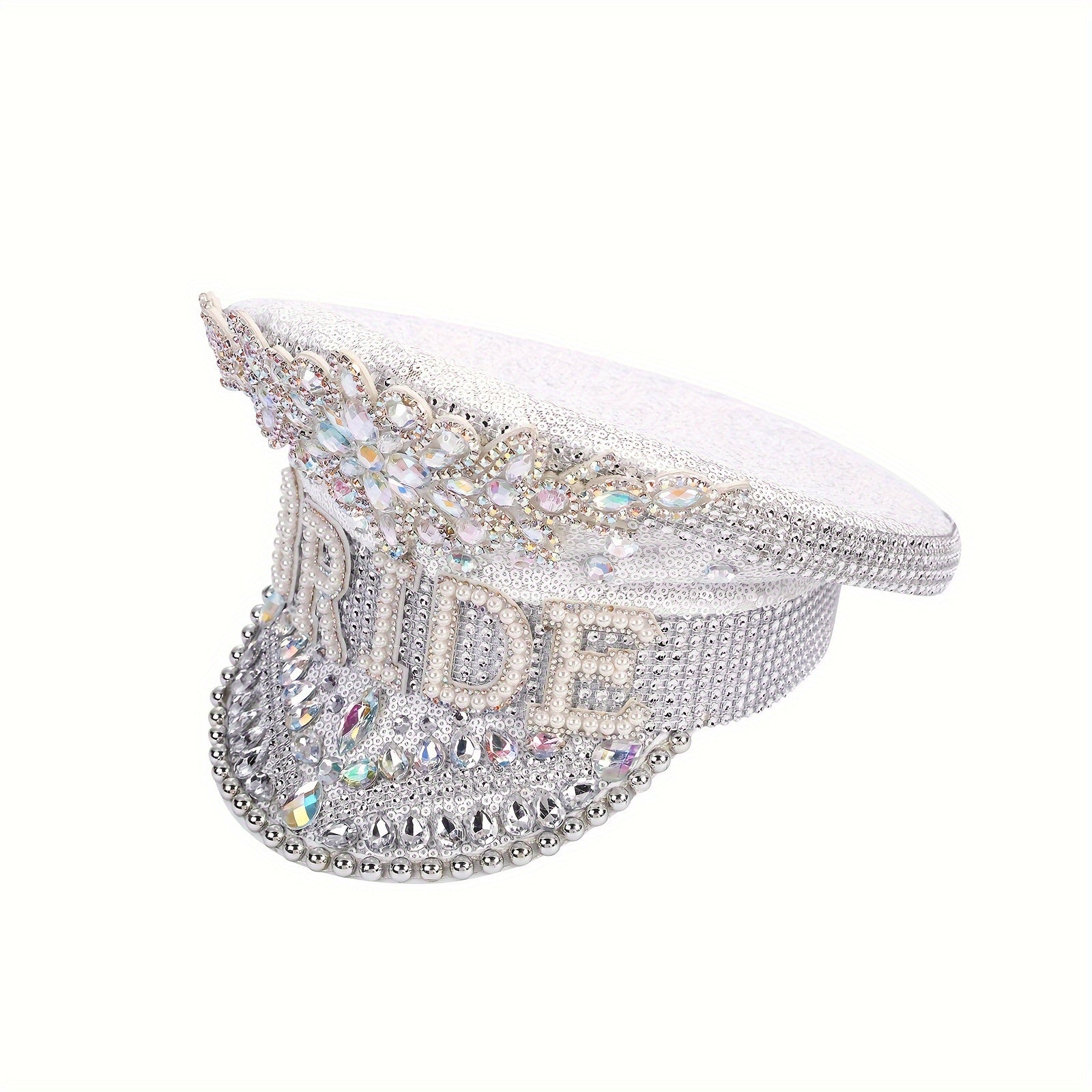 Elegant White Sparkling Bride's  Hat