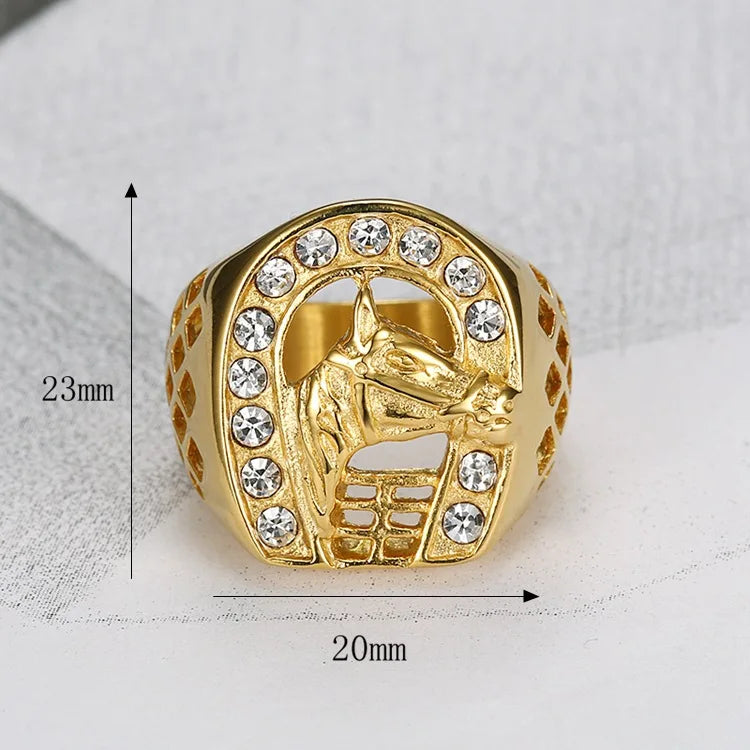 Horse Head  Gold Color Ring