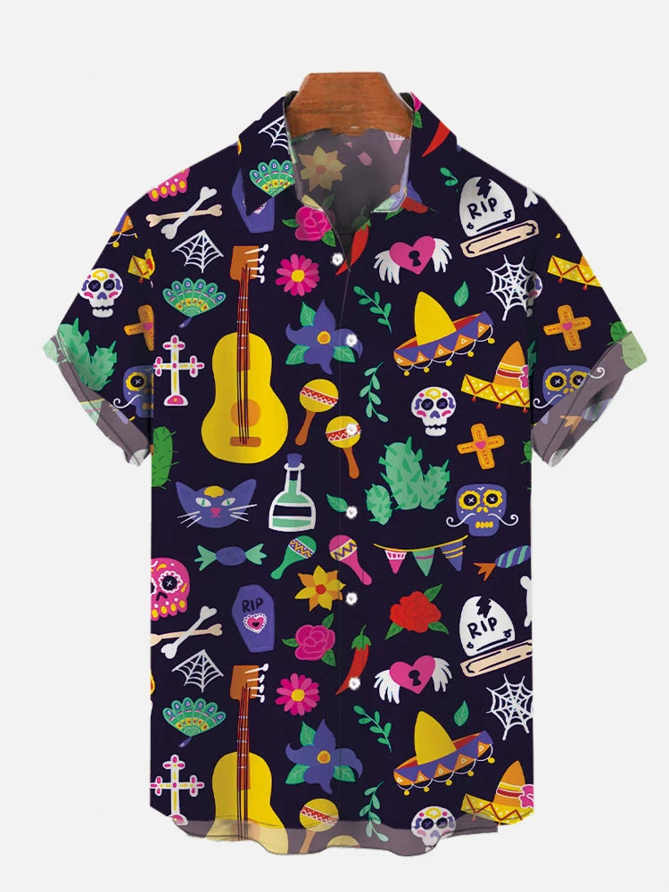 Mexican style skull pattern 3D Shirt