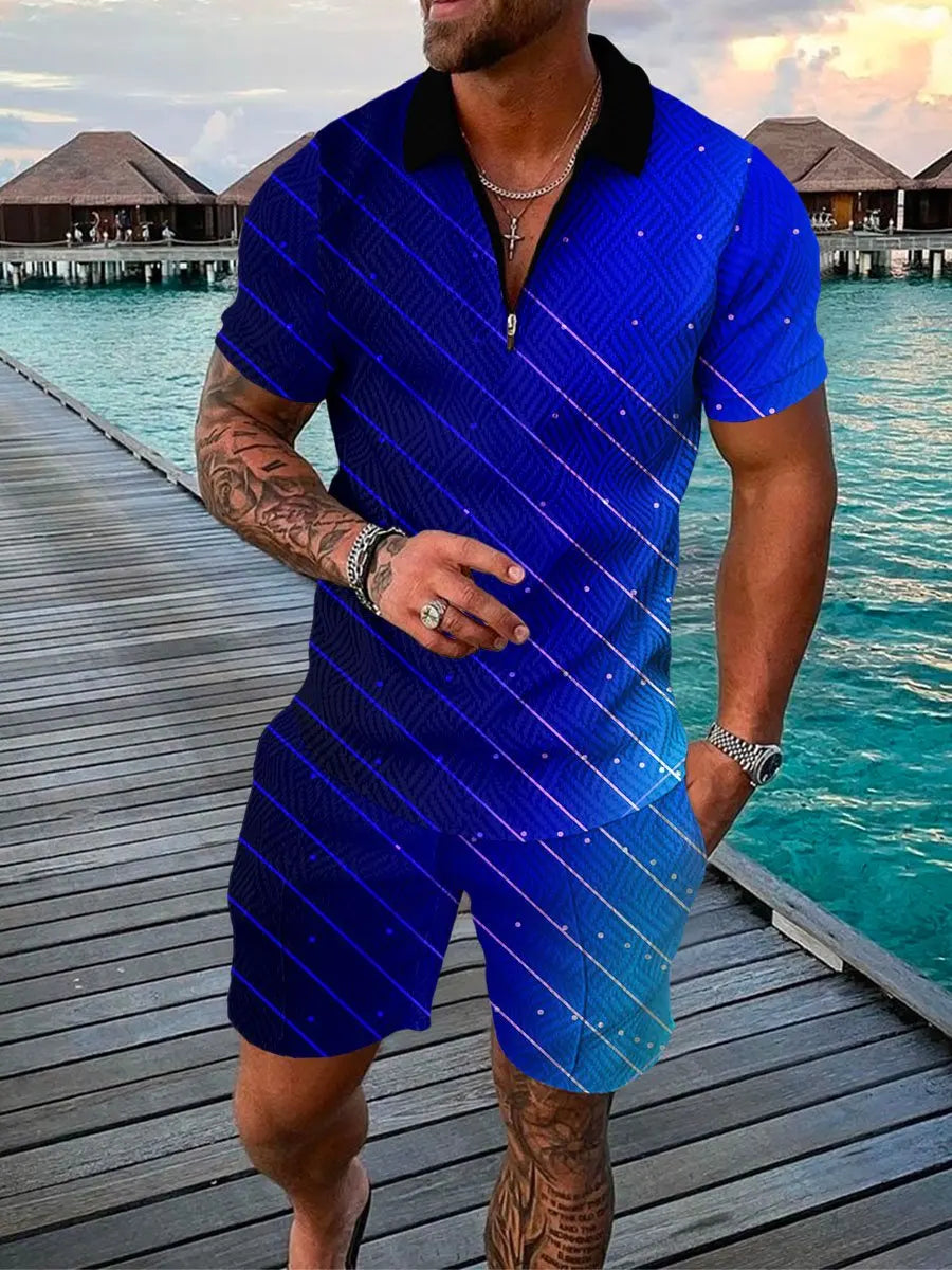 Fashion Short Sleeve Polo Shirt + Shorts