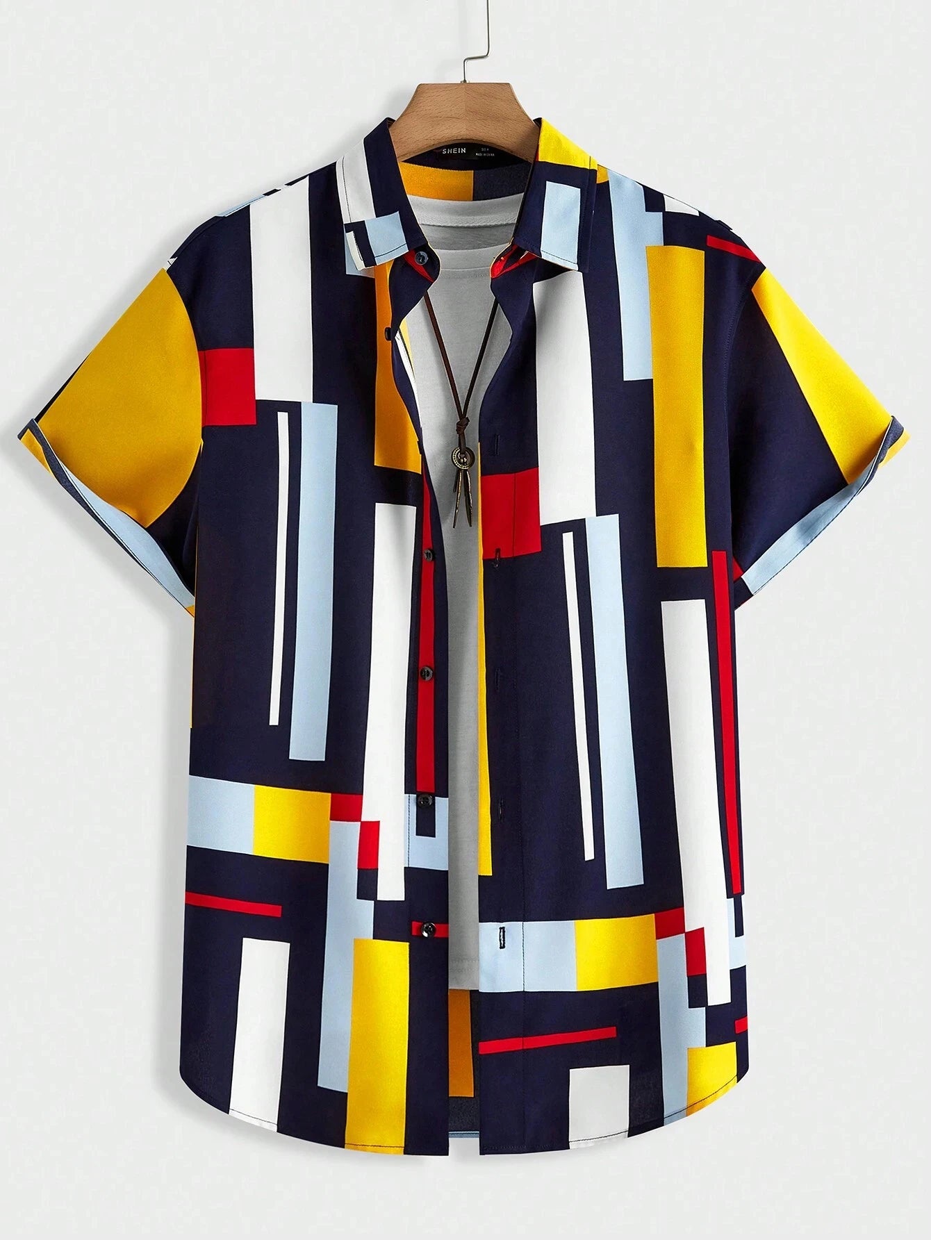 Fun Block Pattern Printed Shirts