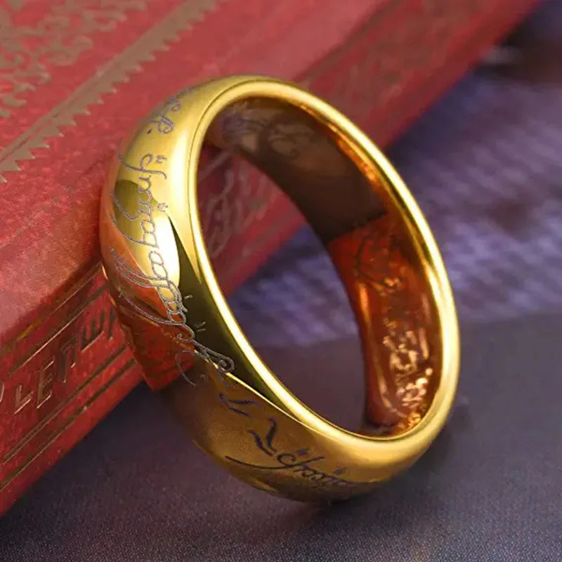 gold color  Engraving Exquisite  Wedding Ring