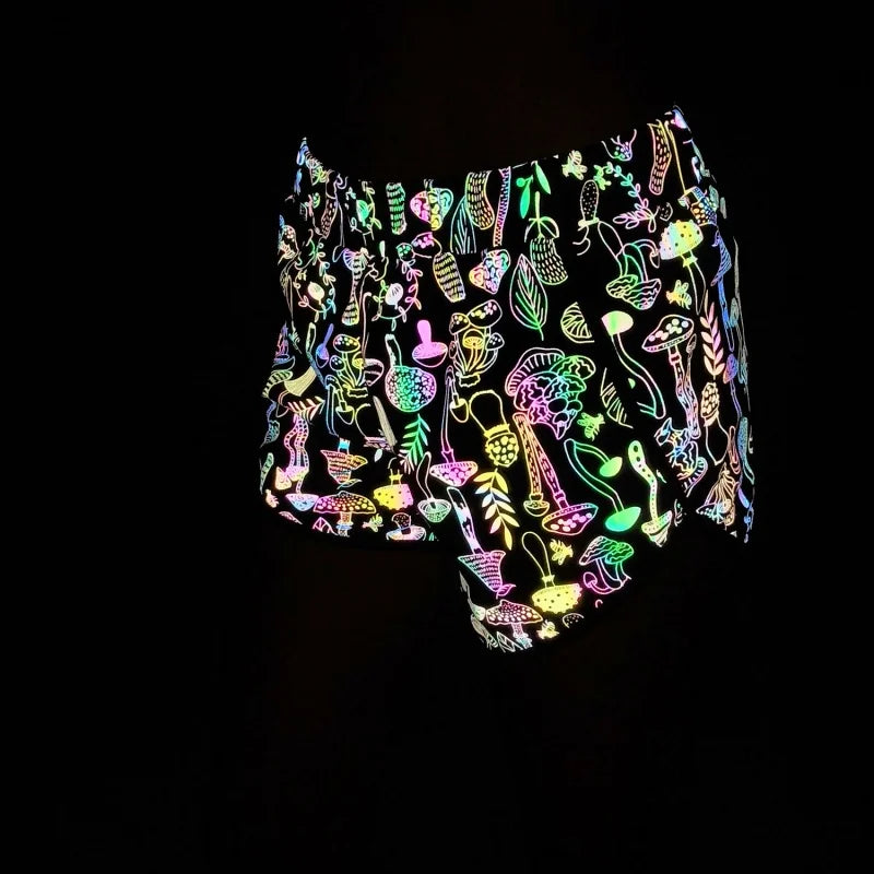 Colorful Reflective Mushroom Printed