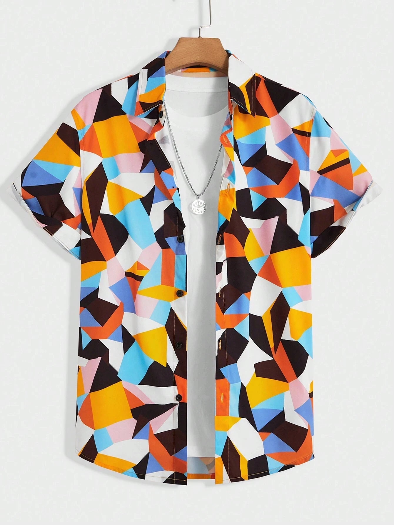 Fun Block Pattern Printed Shirts