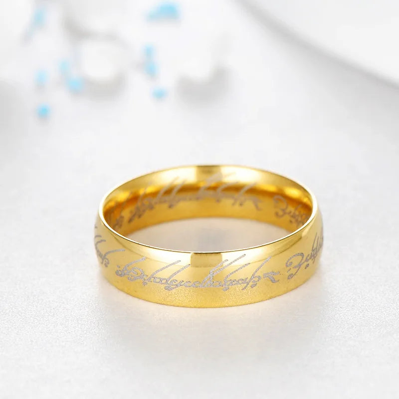 gold color  Engraving Exquisite  Wedding Ring