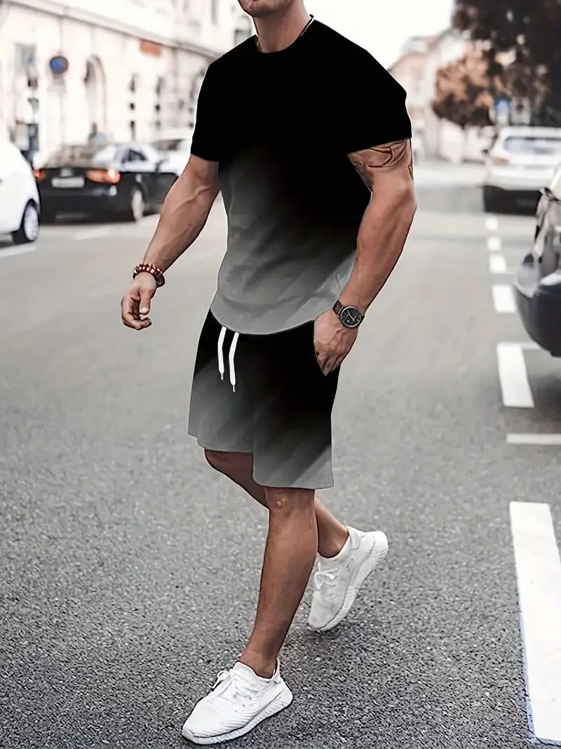 Tie-dye Pattern Shorts & T-Shirt