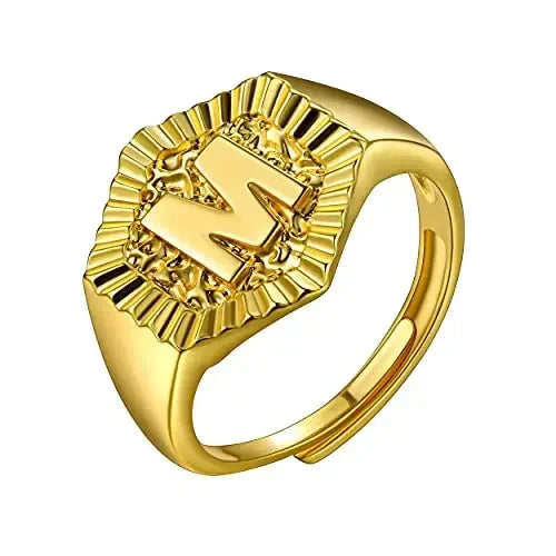 18k gold plated U7 Hexagon Surface Rings