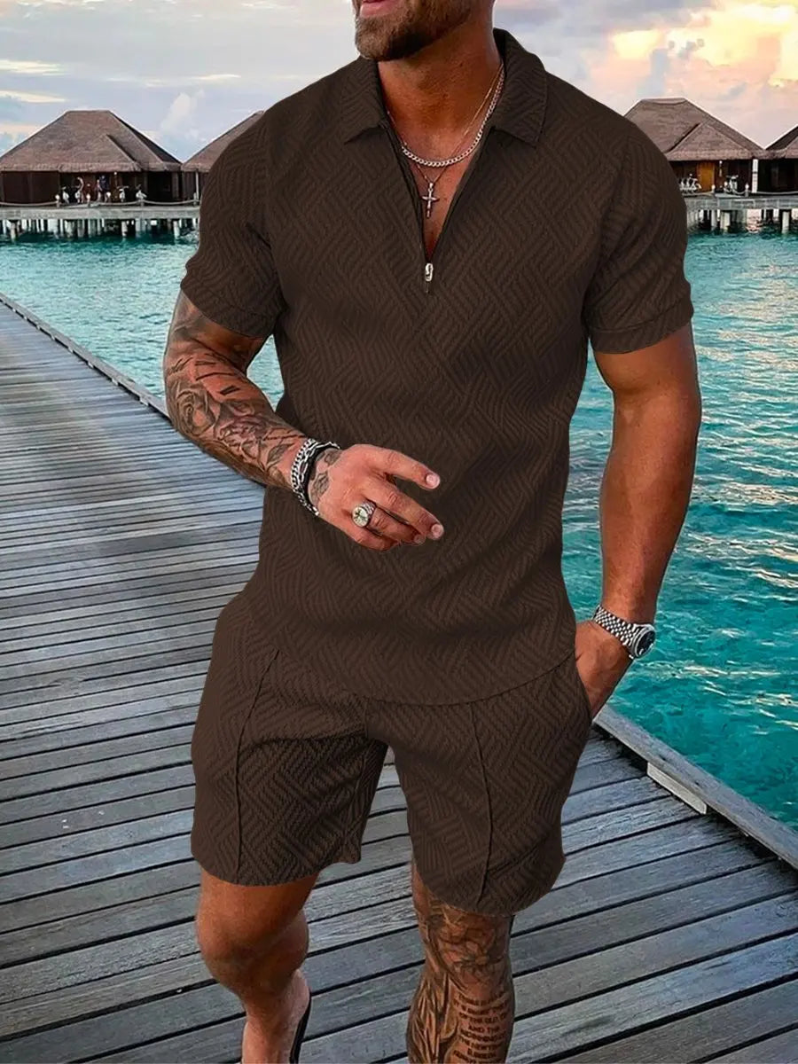 Fashion Short Sleeve Polo Shirt + Shorts