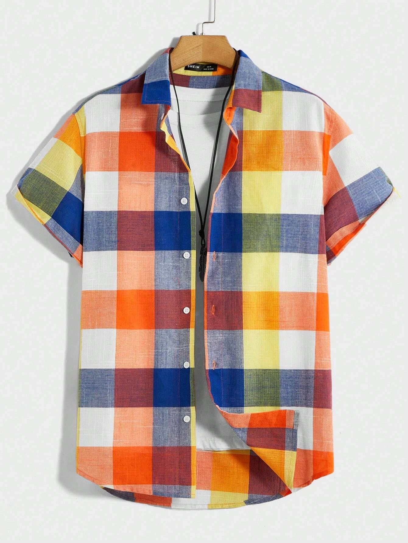Fun Block Pattern Printed Shirts