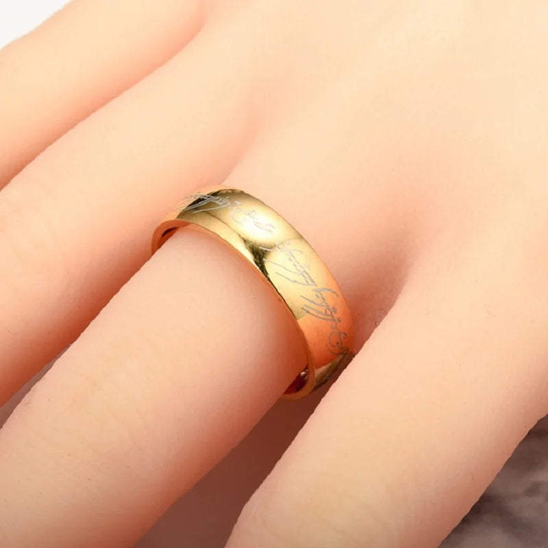 gold color  Engraving Exquisite  Wedding Ring