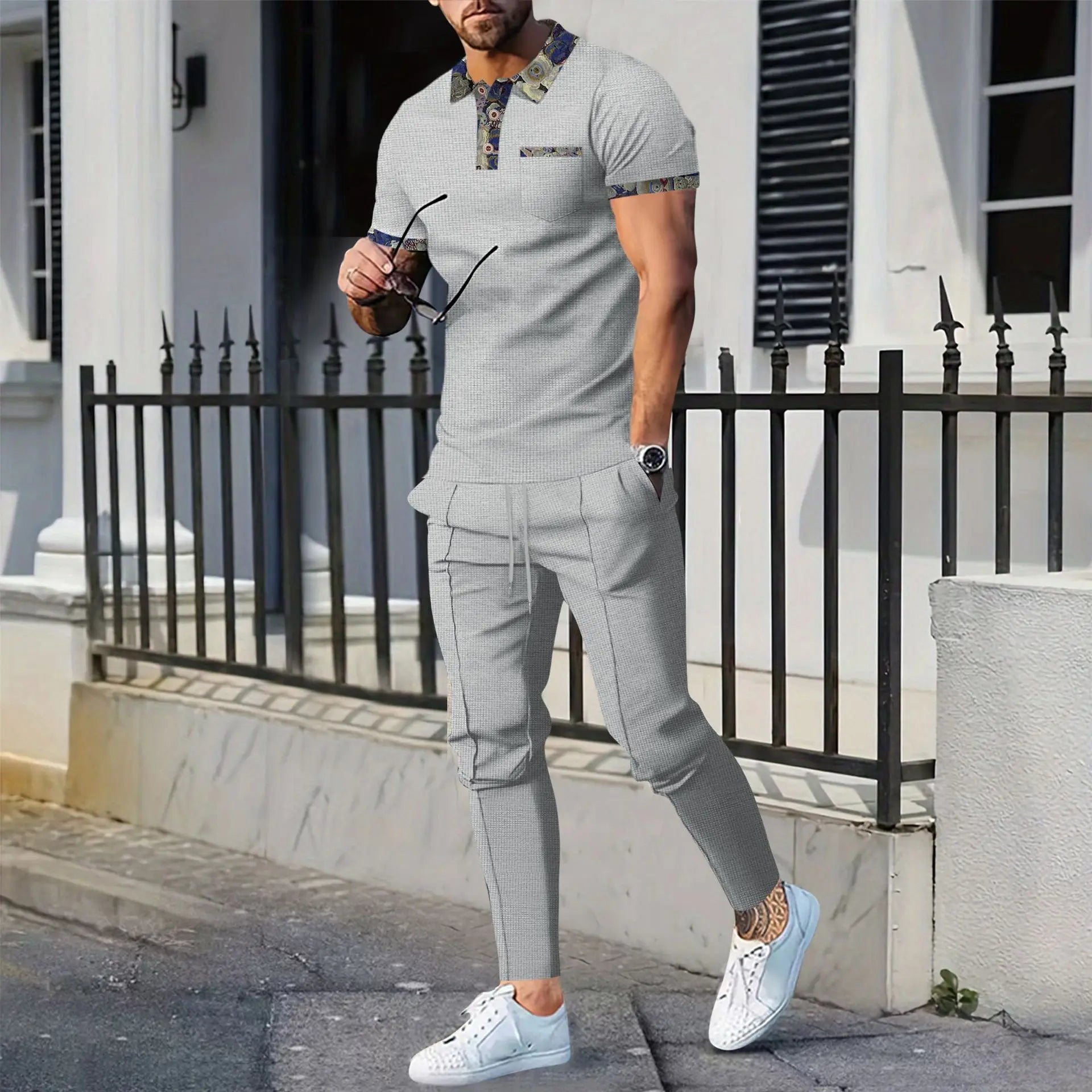 Casual Short-Sleeved Two-Piece Set