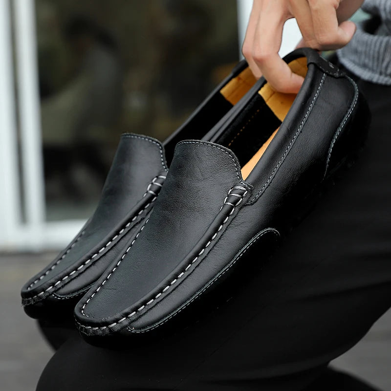 Genuine Leather Breathable Mocasines Casual Loafers Leather Shoes