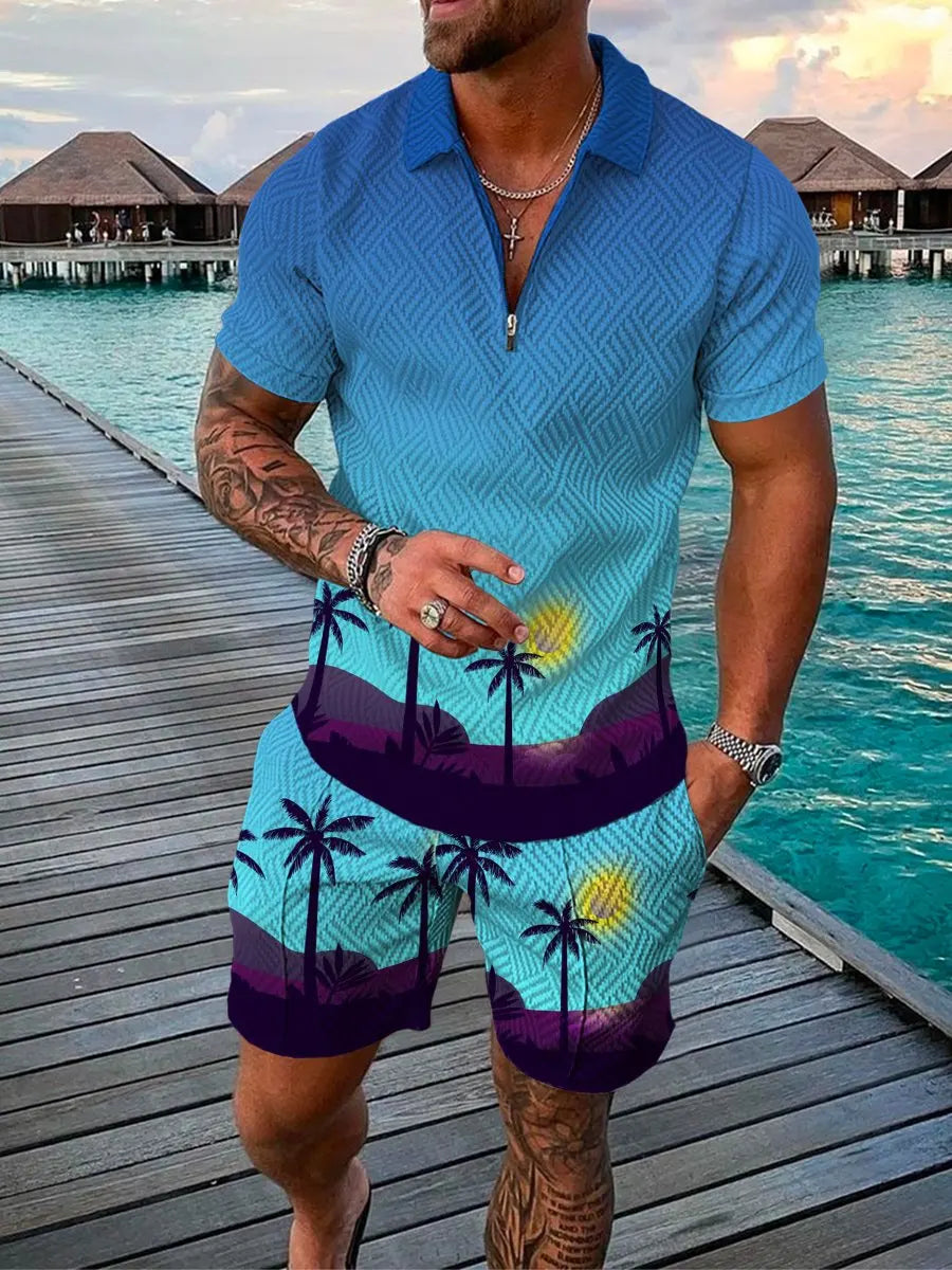 Fashion Short Sleeve Polo Shirt + Shorts