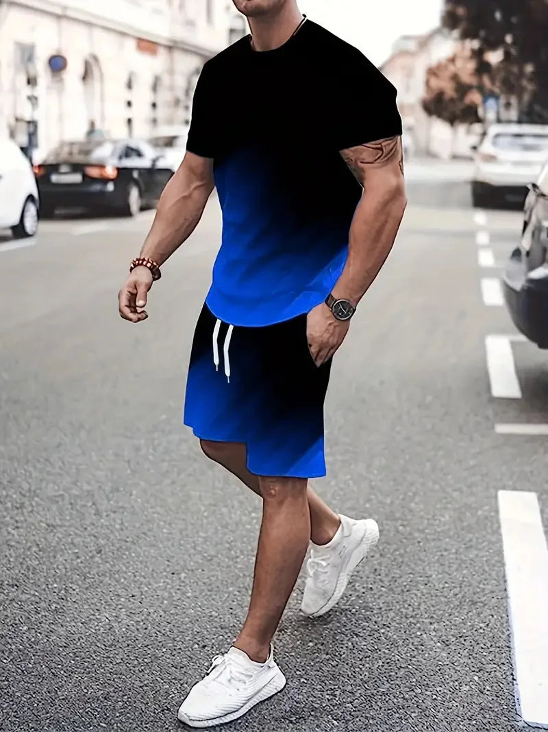 Tie-dye Pattern Shorts & T-Shirt