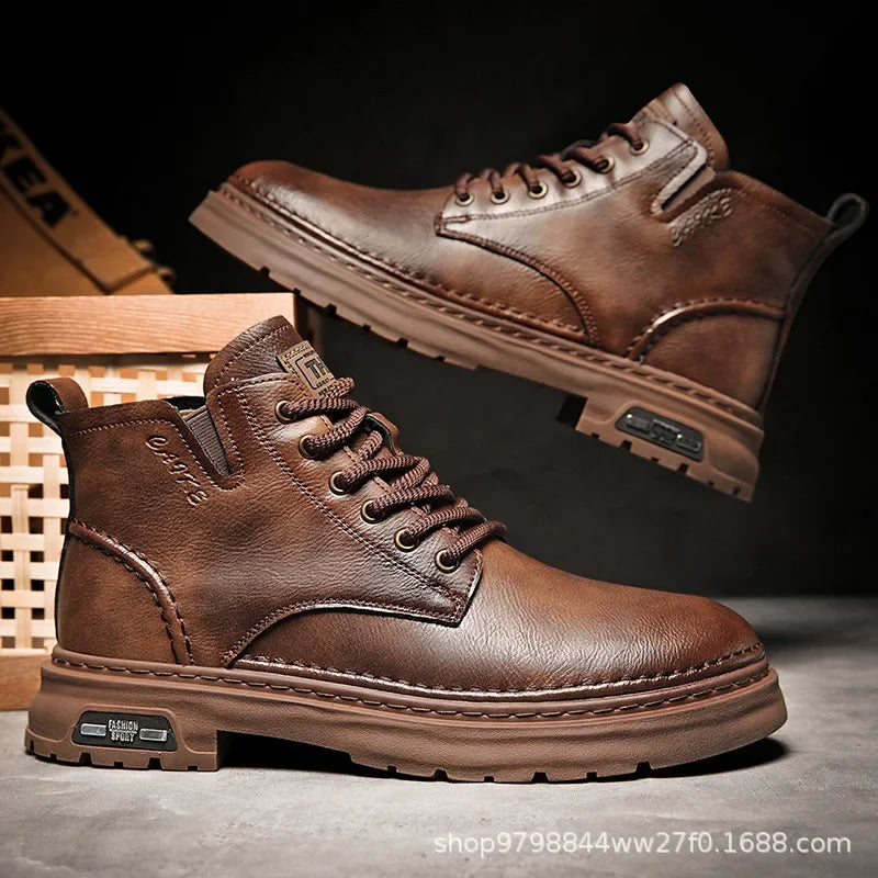 Ankle Boots Retro British High-top Boots