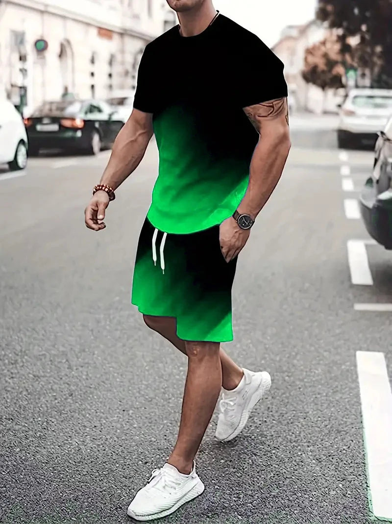 Tie-dye Pattern Shorts & T-Shirt