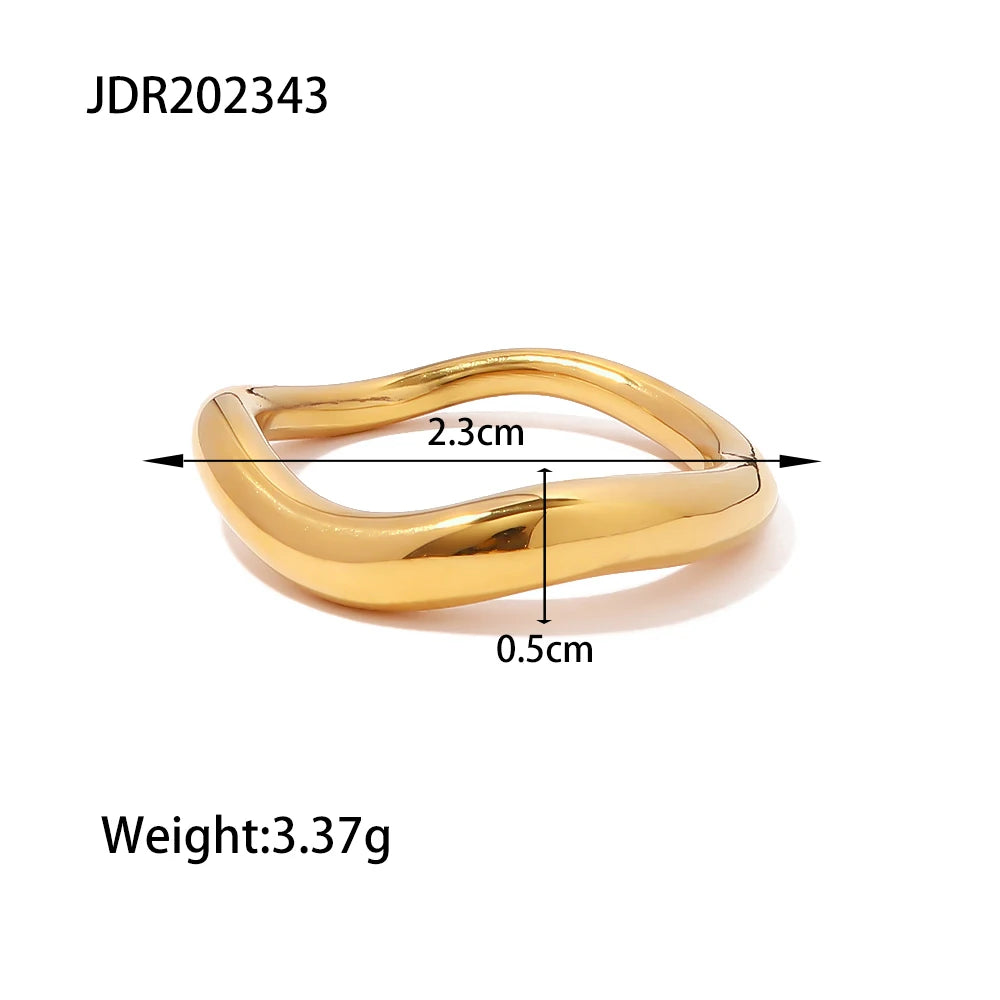 18K Gold Plated Stainless Steel Geometric Ring