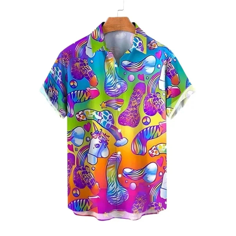 Summer Men's Shirts Beach Short Sleeve