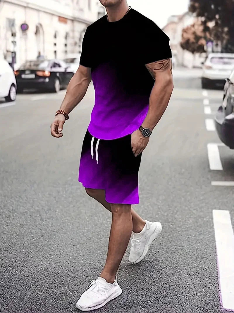 Tie-dye Pattern Shorts & T-Shirt