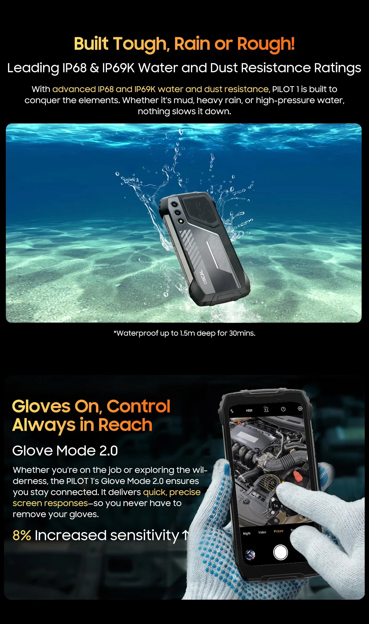 OSCAL PILOT 1 Rugged Phone,