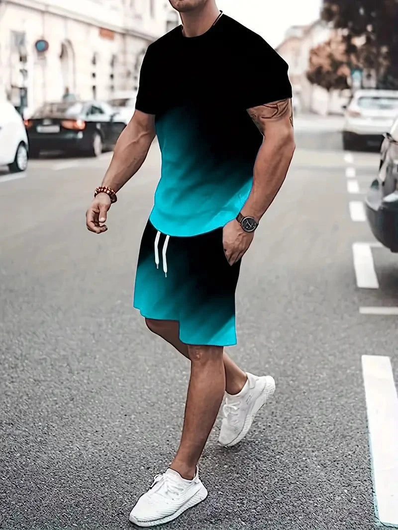 Tie-dye Pattern Shorts & T-Shirt