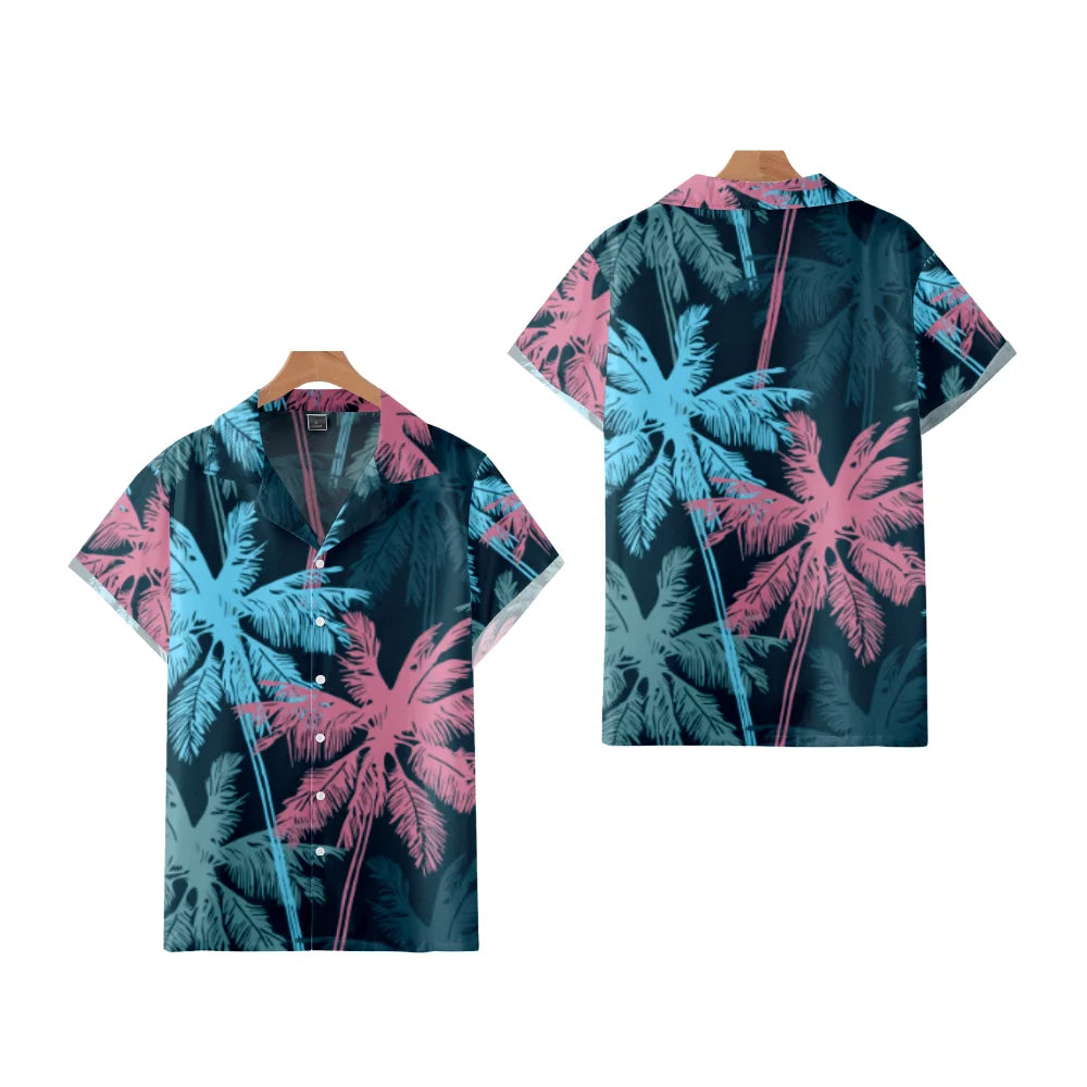 Hawaii Tropical Style Parrot Print Short Sleeve Aloha Shirts