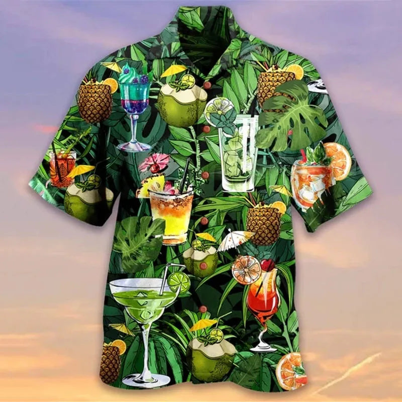 3d Print Parrot Short Sleeve Cuban Shirt