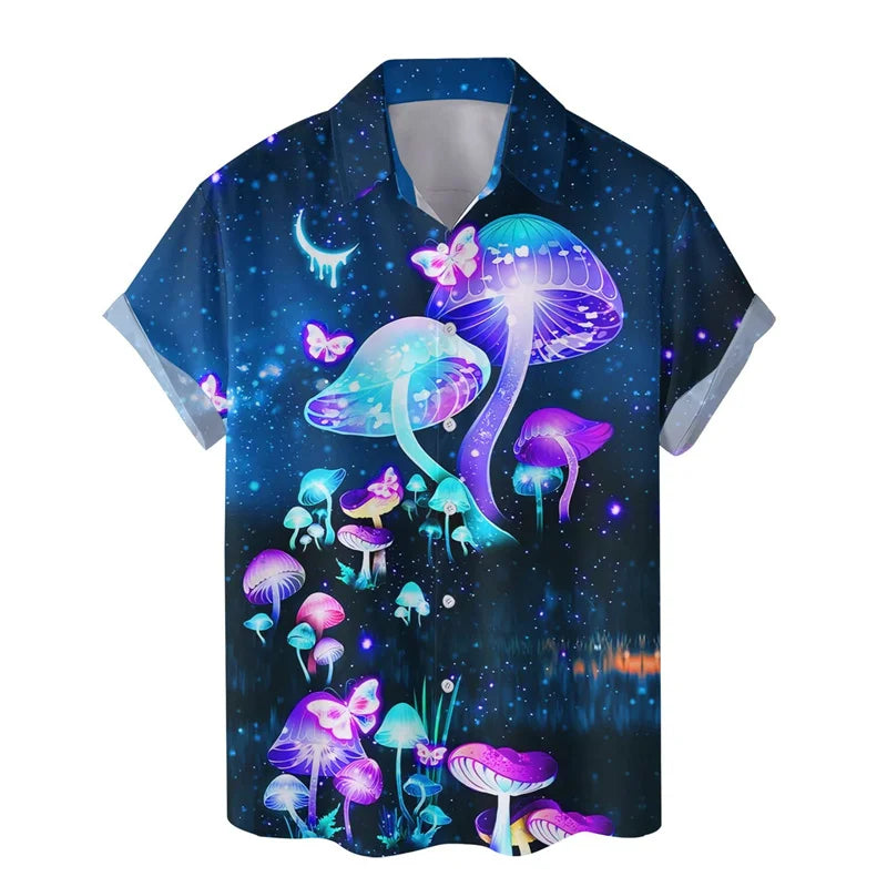 Colorful Mushroom 3d Print Hawaiian Shirts