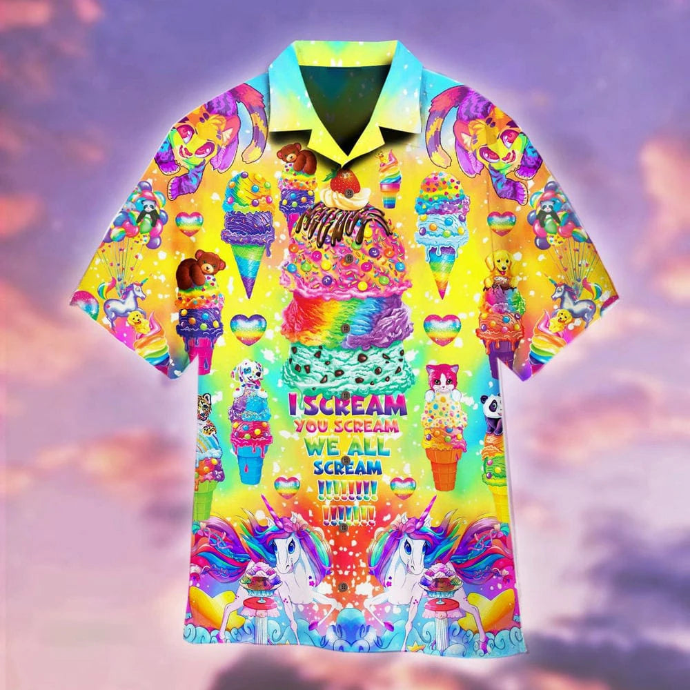 Hawaiian Ice Cream Print shirts
