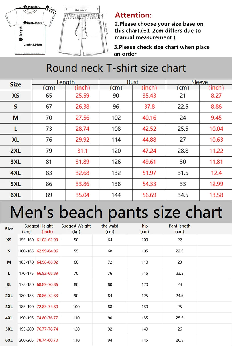 3D printed short-sleeved T-shirt,  casual shorts set,