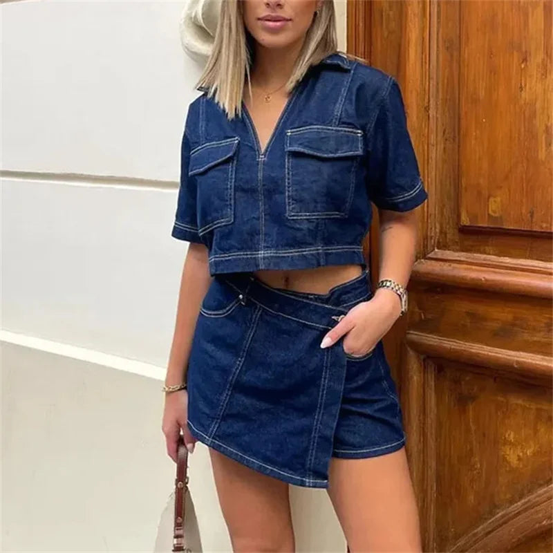 TRAF Blue Denim outfit
