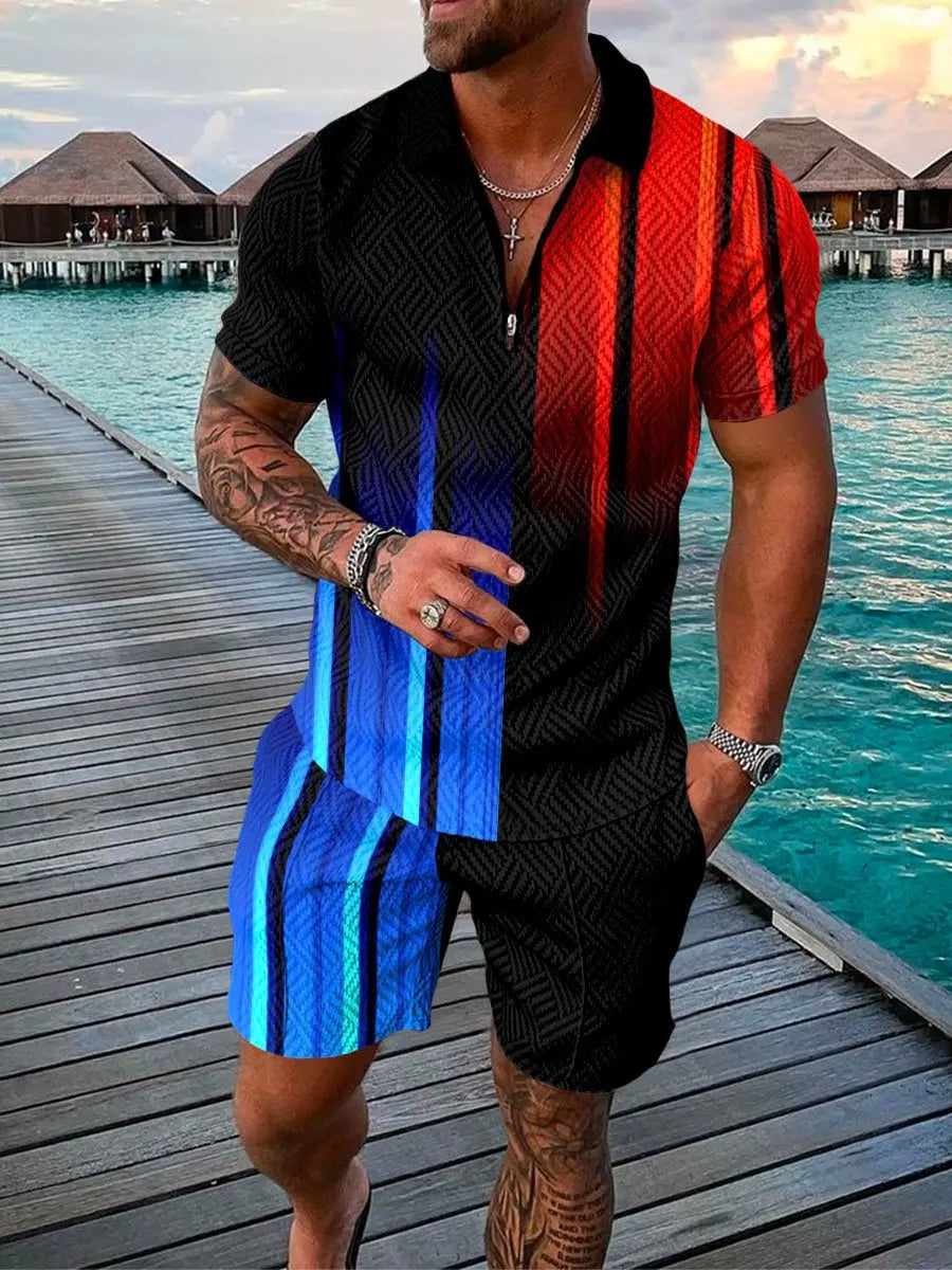 Fashion Short Sleeve Polo Shirt + Shorts