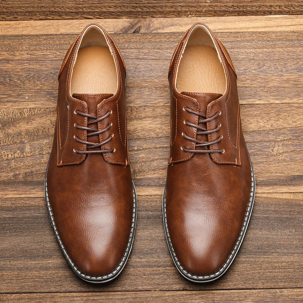 Leather loafer shoes