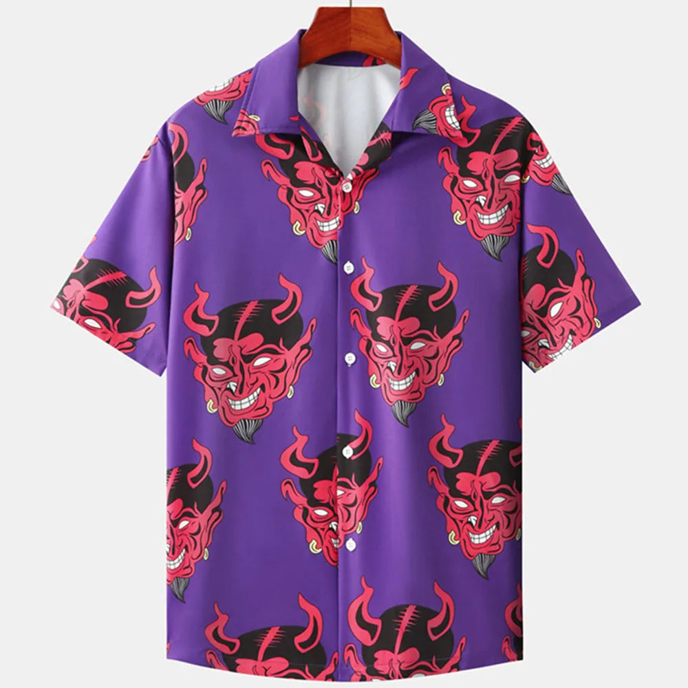 Hawaiian Devil Print Shirt