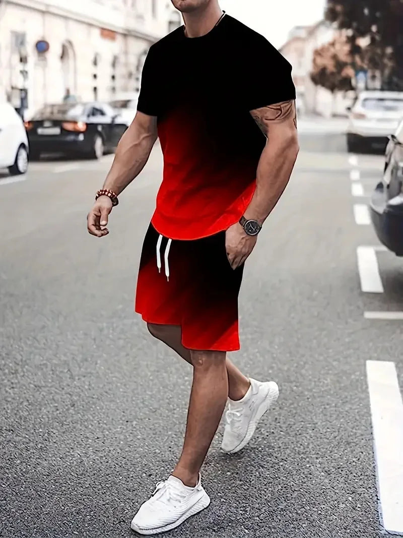 Tie-dye Pattern Shorts & T-Shirt