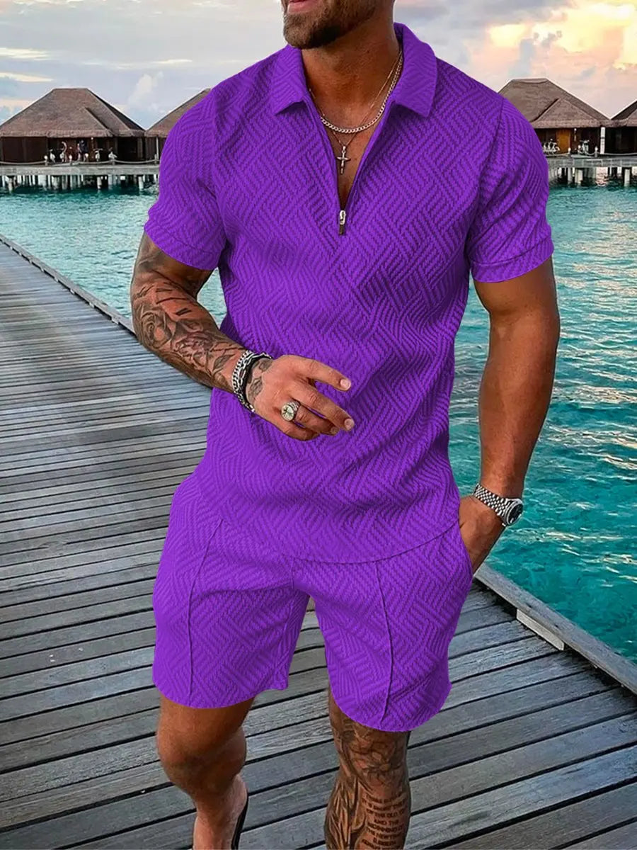 Fashion Short Sleeve Polo Shirt + Shorts