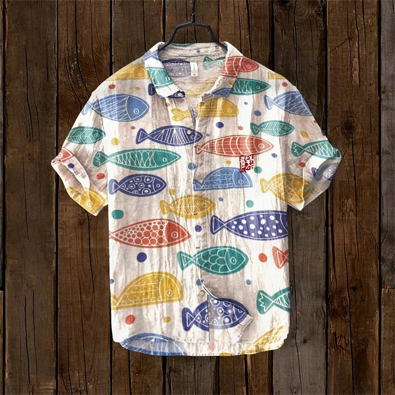 3D Printed Hawaiian Lapel Shirts