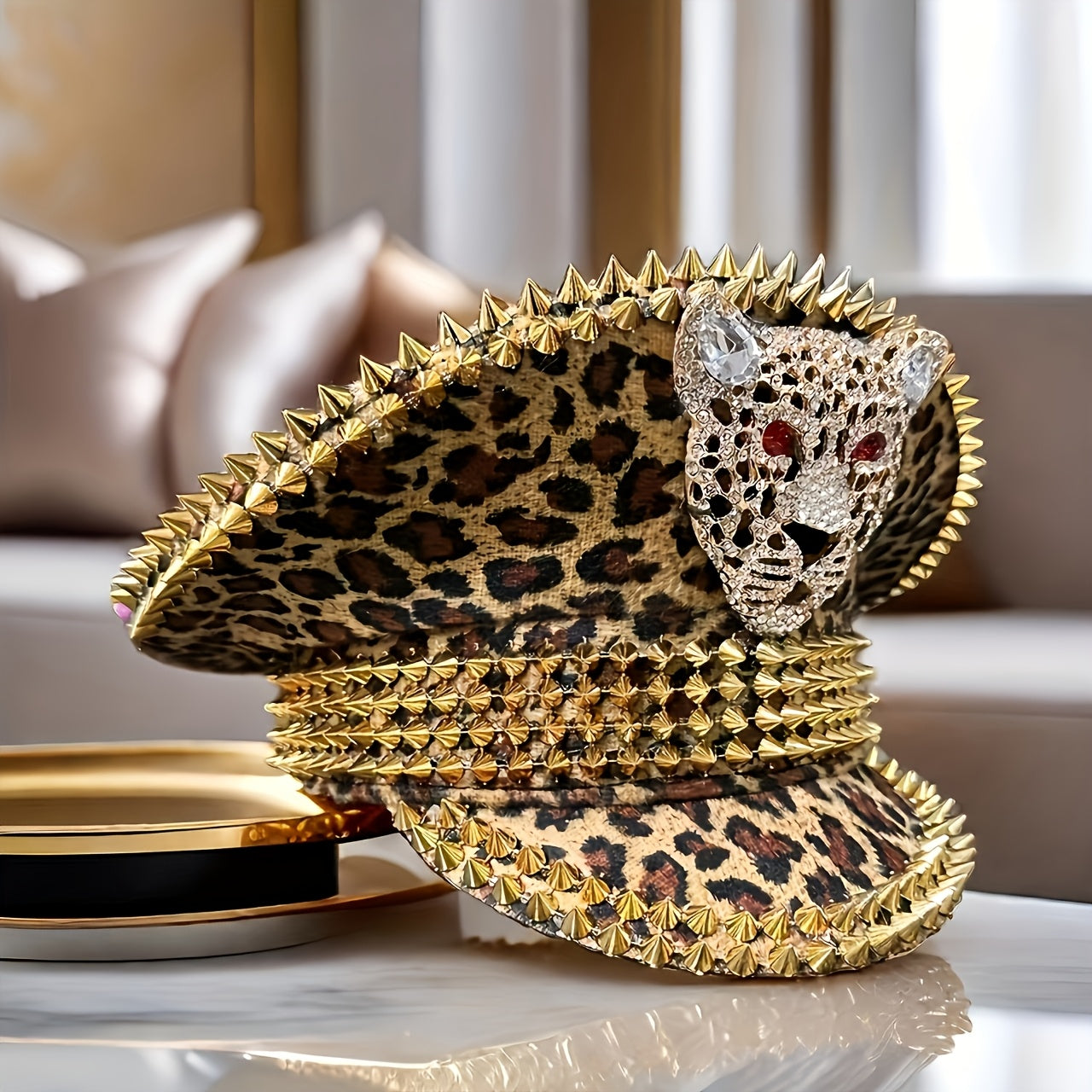 Leopard Print Captain Hat