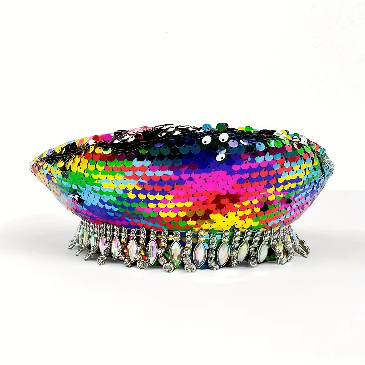 HONGLUAN Sparkling Multicolor Sequined Beret Hat